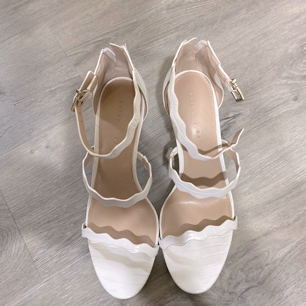 White Open Toe heels